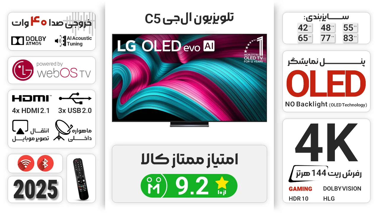 اینفوگرافی تلویزیون ال جی C5
